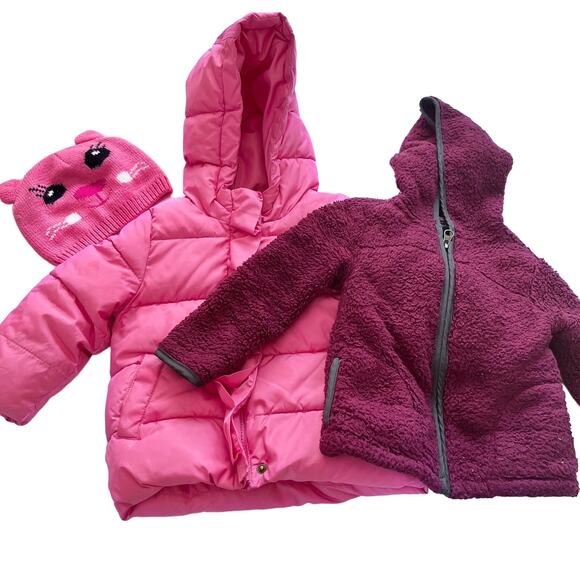 Girls winter bundle assortment Gap puffer jacket polarfleece size 2T - Picture 1 of 12